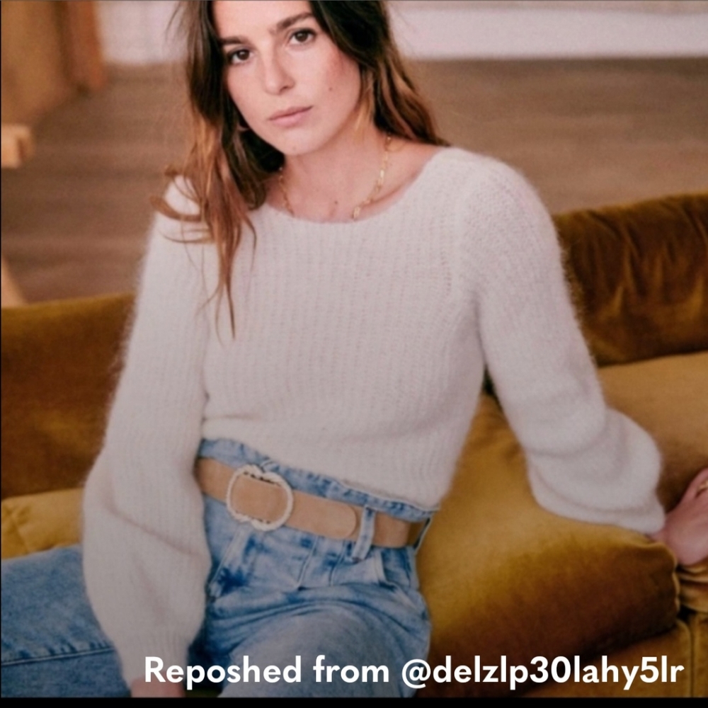 Sezane luci jumper in ecru white